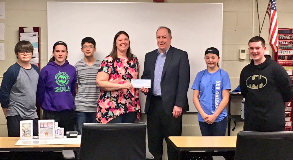 IEWC Executive Sponsor Pat Whiteside of Nicor Gas presented the award to Katie Buckley at LeRoy Preparatory Academy, LeRoy School District, in LeRoy, IL.